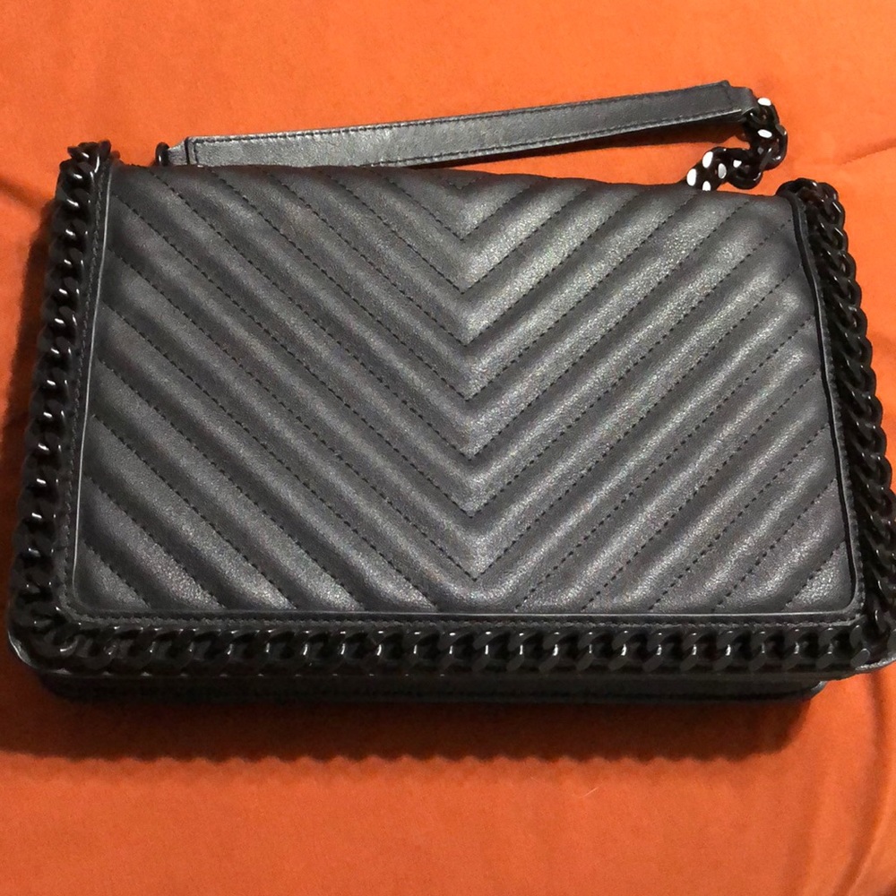 Aldo Black Quilted Crossbody Bag with Chain Strap